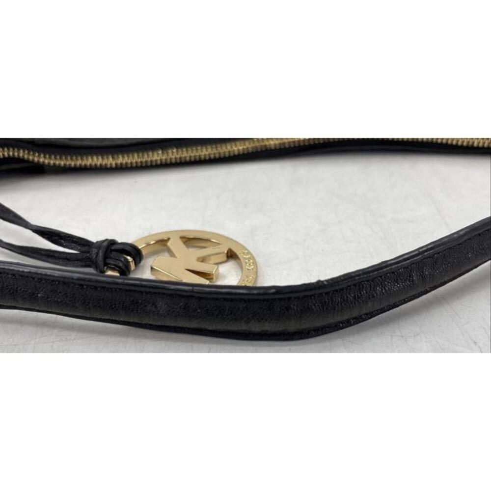 Michael Kors Black Pebbled Leather Gold Studded Shoulder Handbag Purse - Picture 10 of 11